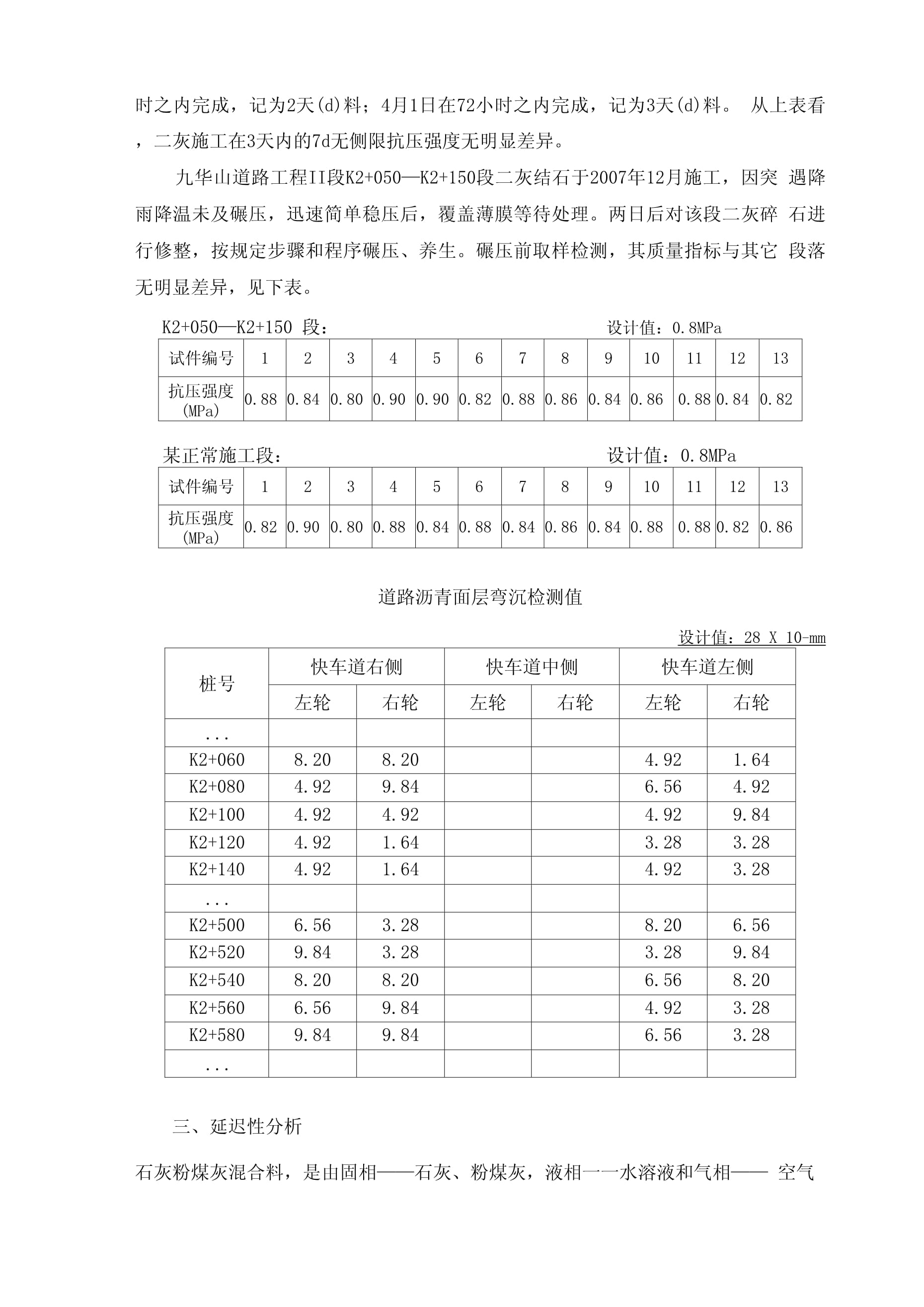 二灰及二灰碎石施工延迟性分析